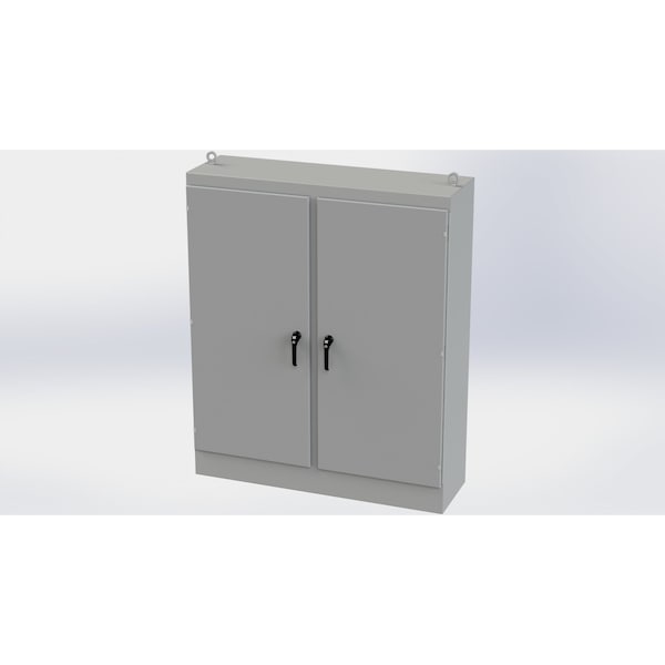 3 Point Latch with Padlock/Keylock Handle Electrical Enclosures, 72 in H, 18 in D, 60 in W